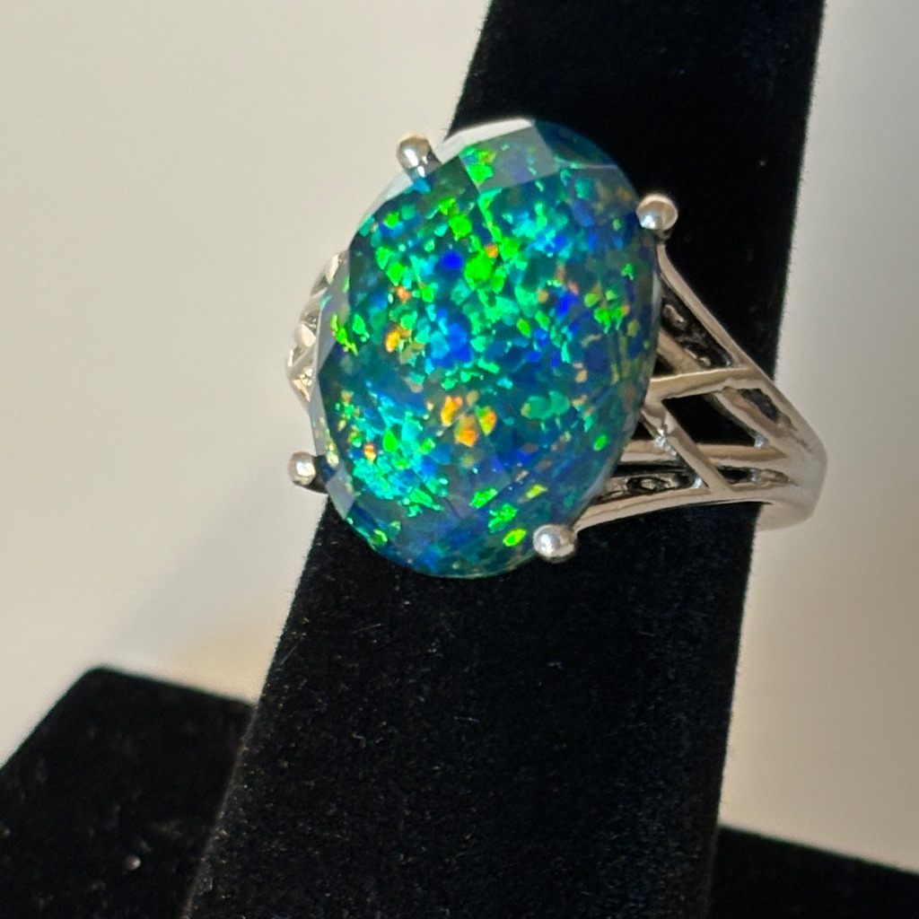 Sterling Silver Triplet Opal Ring